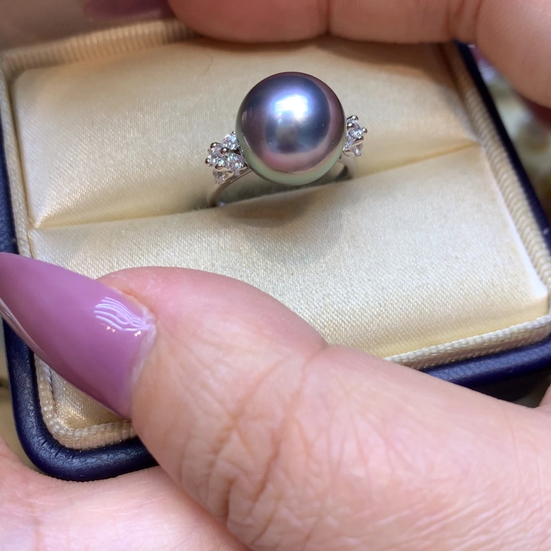 银S925镶嵌戒指海水珍珠