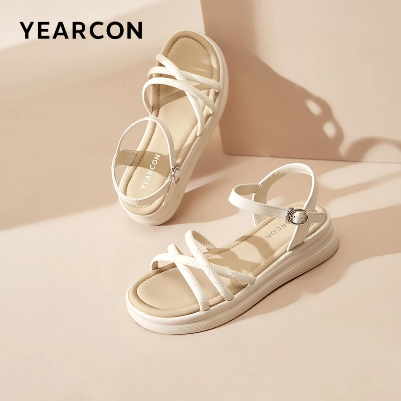 意尔康夏季新款时尚气质仙女风休闲软底舒适女鞋