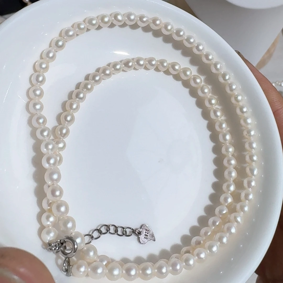 淡水珍珠颈饰银S925镶嵌