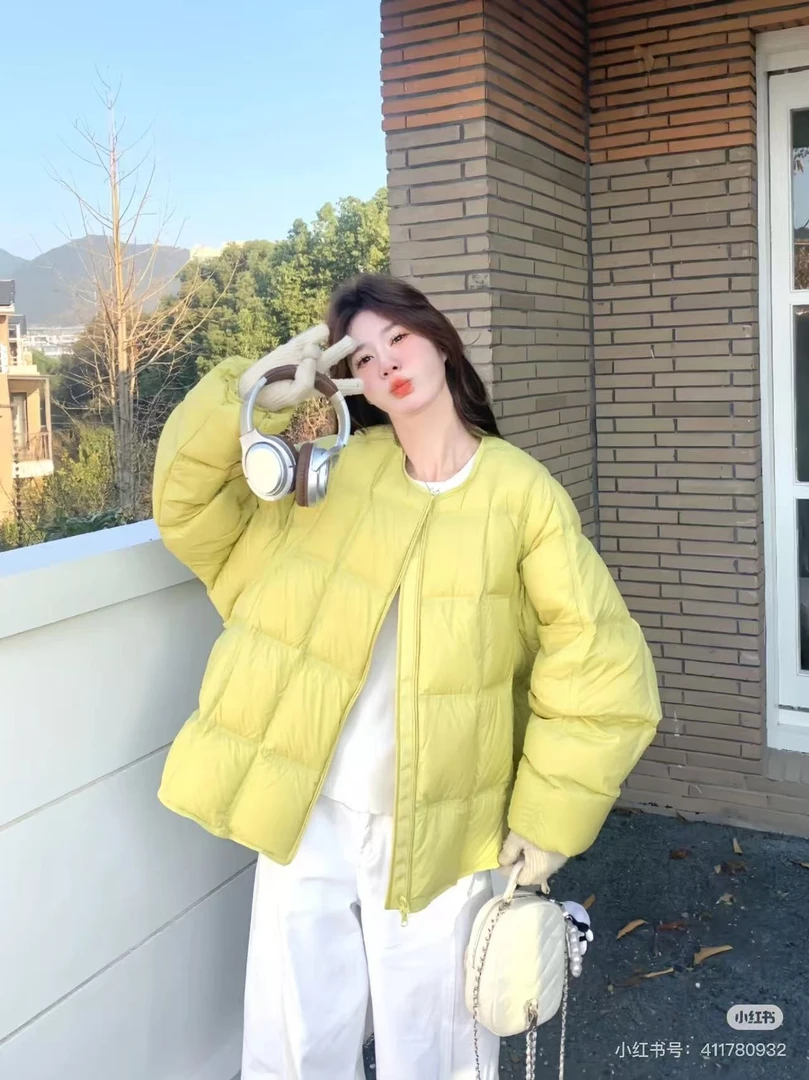 泡芙反季2025新款棉服可爱冬季韩版圆领时尚新款宽松保暖短款面包