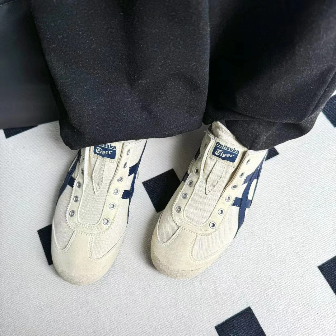 【推荐官】鬼塚虎男女鞋新款户外帆布鞋一脚穿懒人休闲鞋1183C233