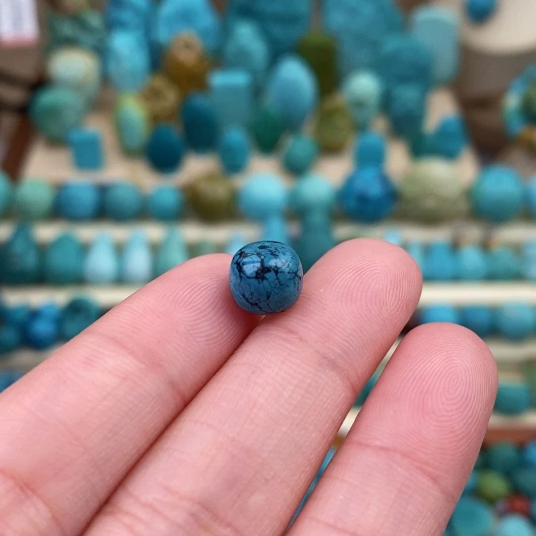 绿松石珠宝奇石未镶嵌8mm