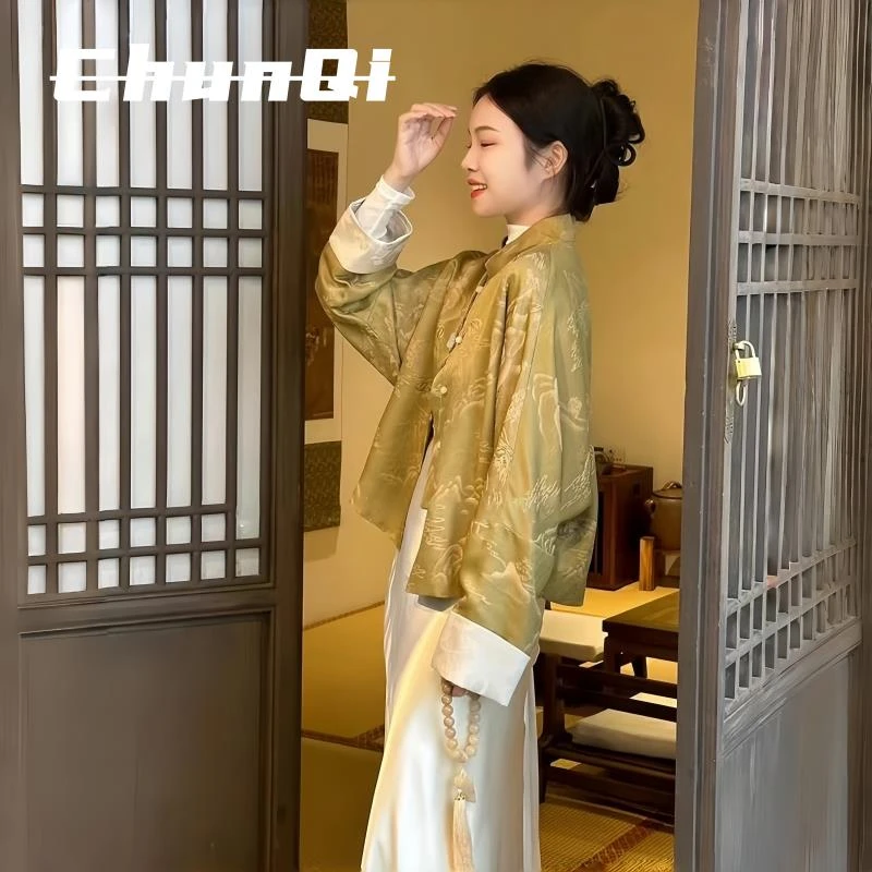 淳启高级感气质盐系轻熟两件套装夏季新款新中式独特超好看外套潮