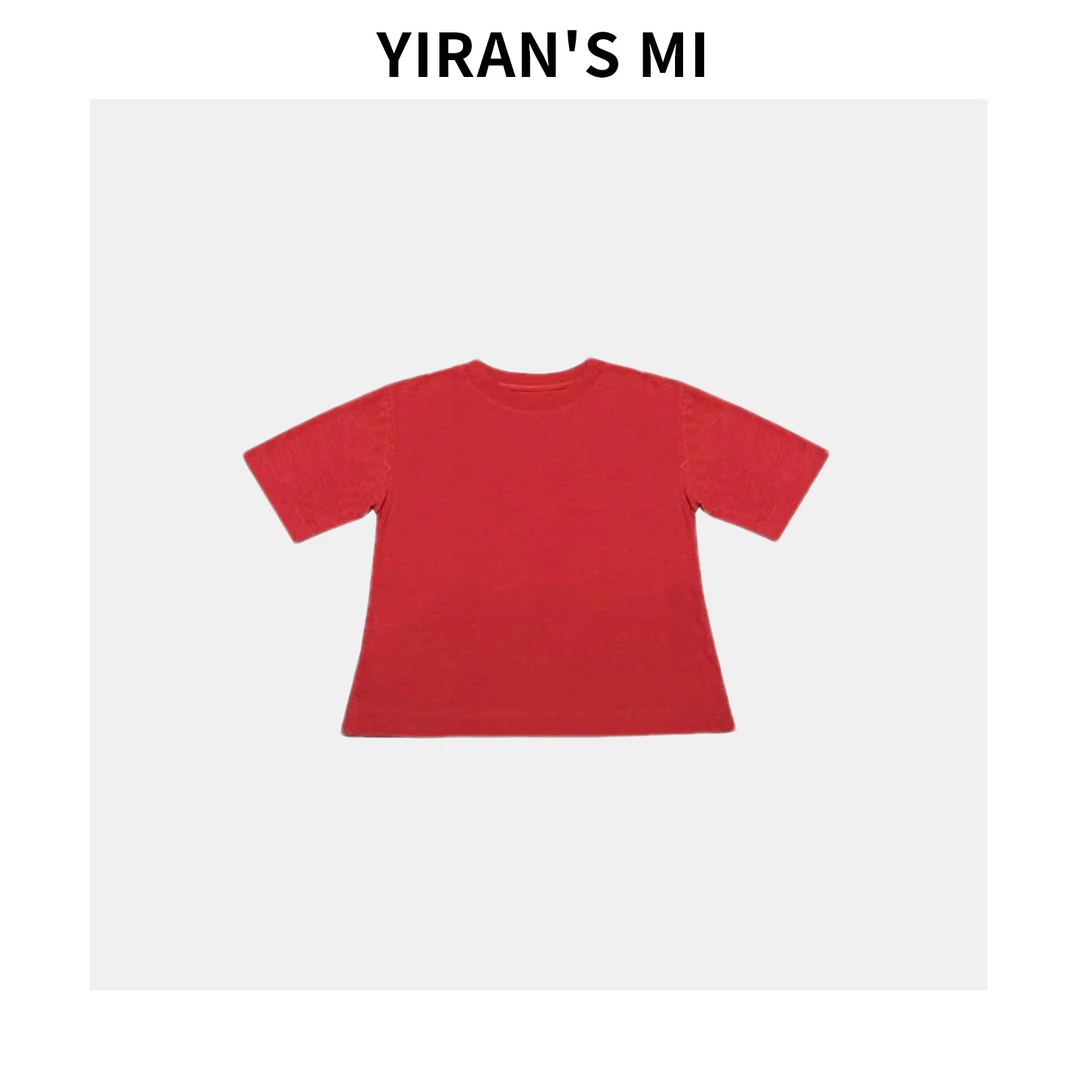 一然 锈红T 经典正肩简约百搭纯色短袖T恤 YLM00626