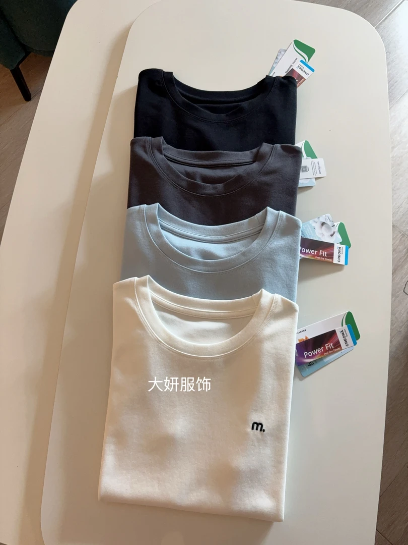 外能百搭T。长绒棉！早秋圆领字母T恤早秋简约百搭上衣2535
