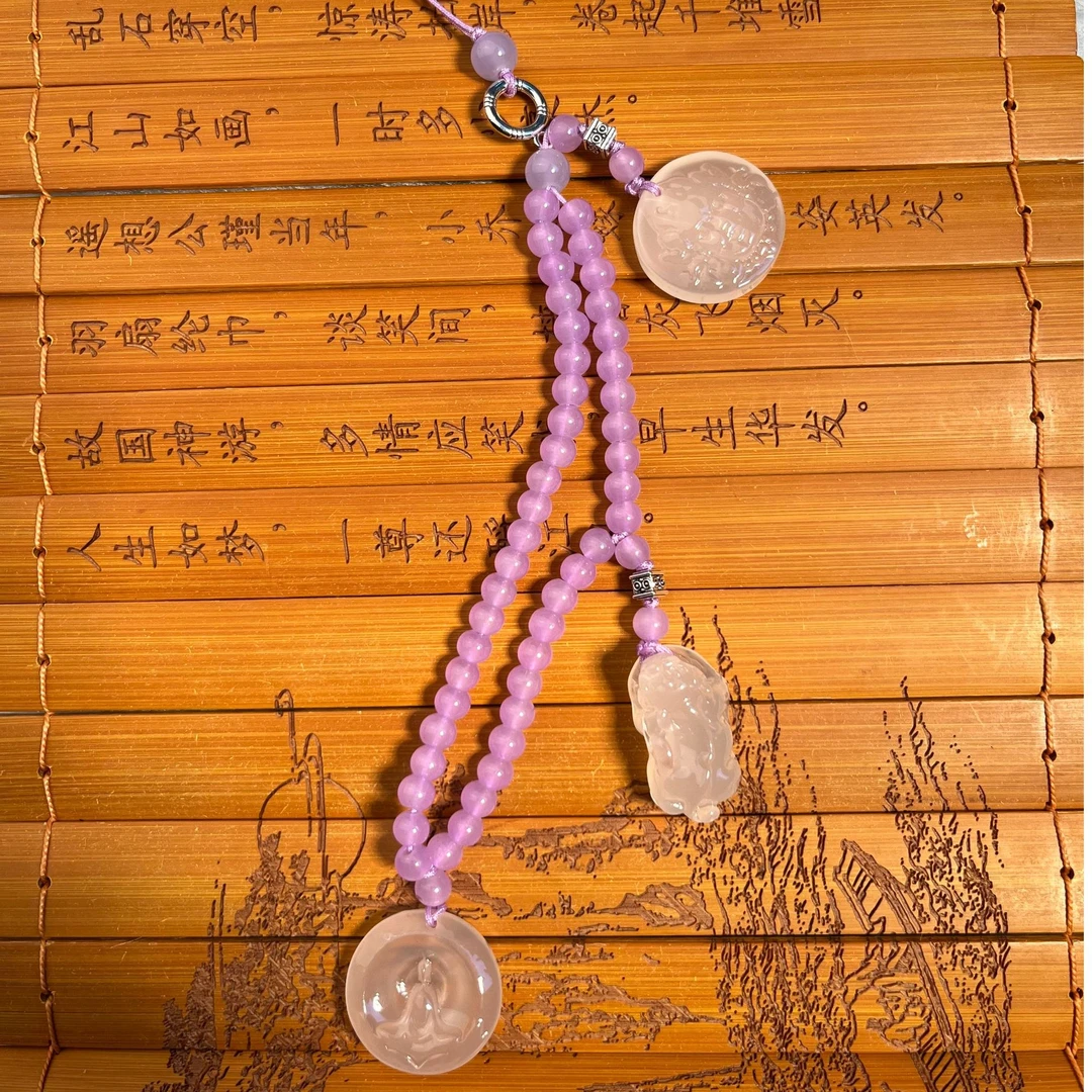 非金属仿水晶手链 仿水晶粉色变色国风手链