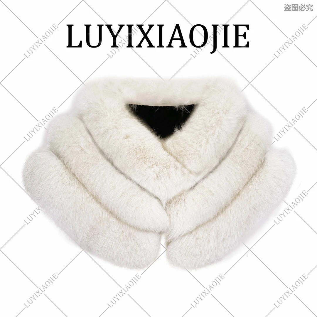 LYXJ【巴恩冬日】纯色保暖皮草百搭狐狸毛毛领秋冬11629