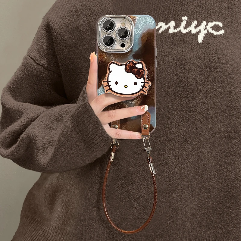 kt猫适用苹果15华为vivo/oppo小米iPhone16精孔冰川纹手机壳