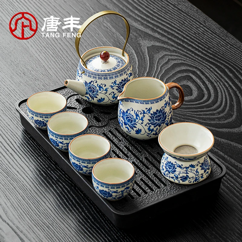 唐丰2025新款汝窑茶具套装泡茶家用一人饮茶壶茶杯泡茶具小套玲珑