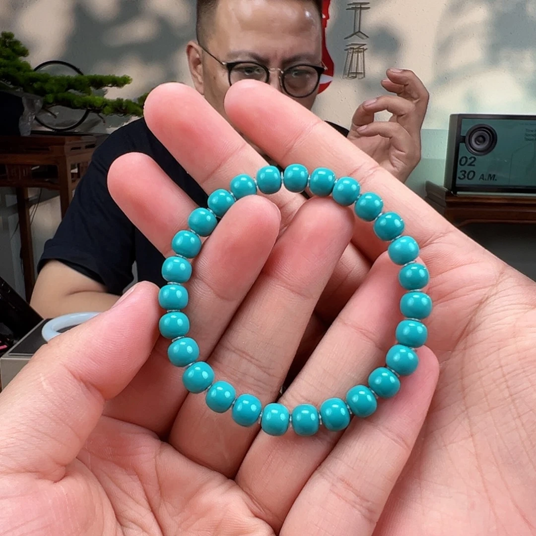 绿松石未镶嵌手链卡7.5mm