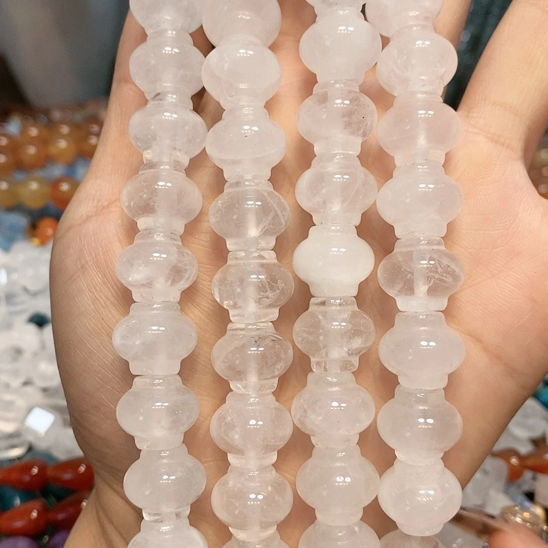 玛瑙/玉髓散珠天然白水晶灯笼一条14m m