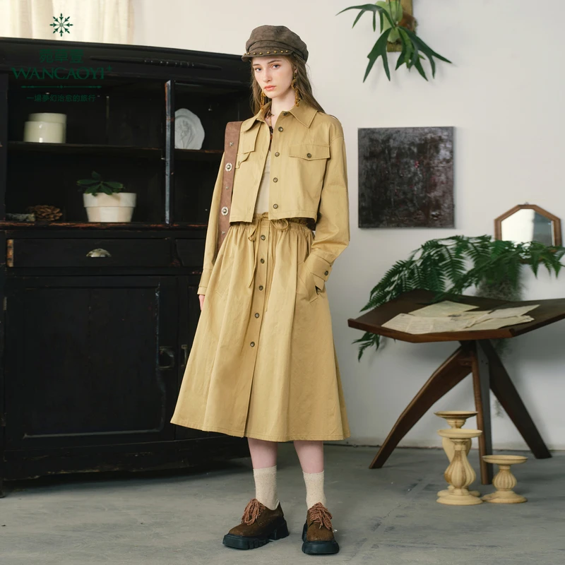 菀壹秋季新款直筒休闲可拆卸两穿中长款显瘦风衣F37933431