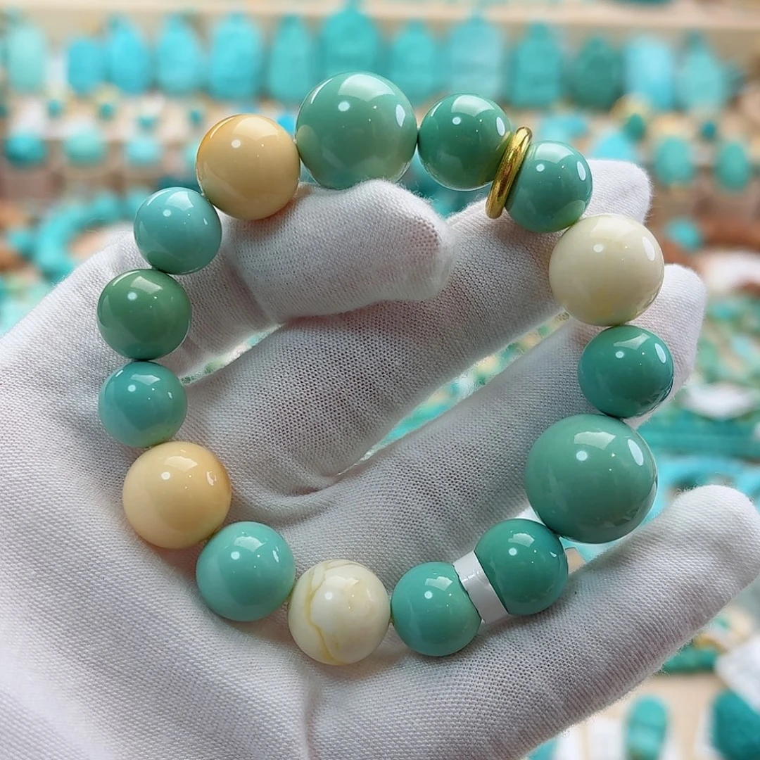 绿松石18K金镶嵌珠宝奇石