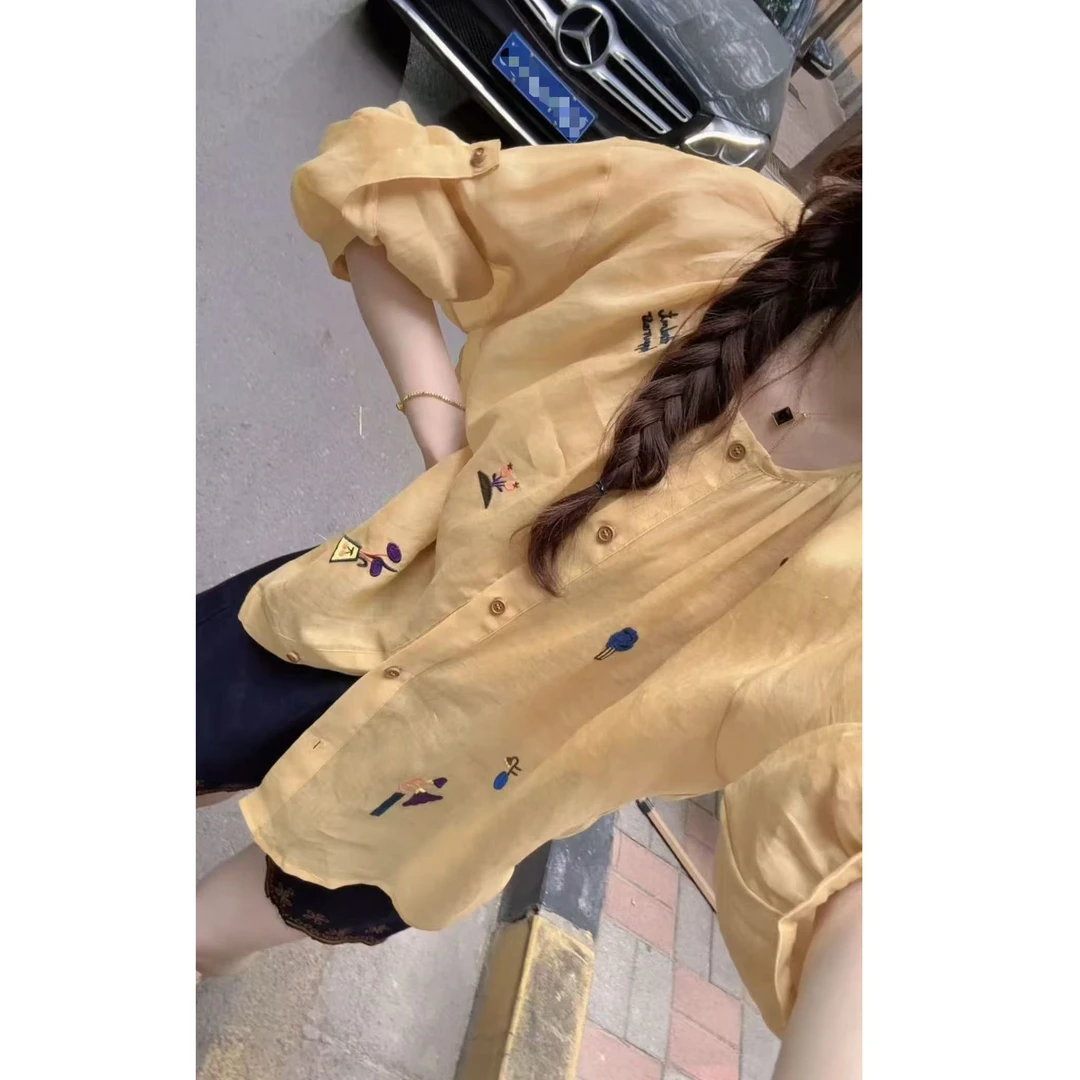 『刺绣休闲S』ZZ舒适简约潮流洋气衬衫3233