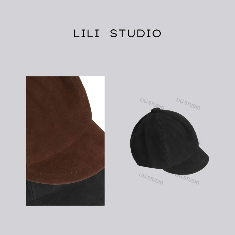 「舒适绒面」不理理秋季新款绒面设计复古韩版休闲ins帽子女