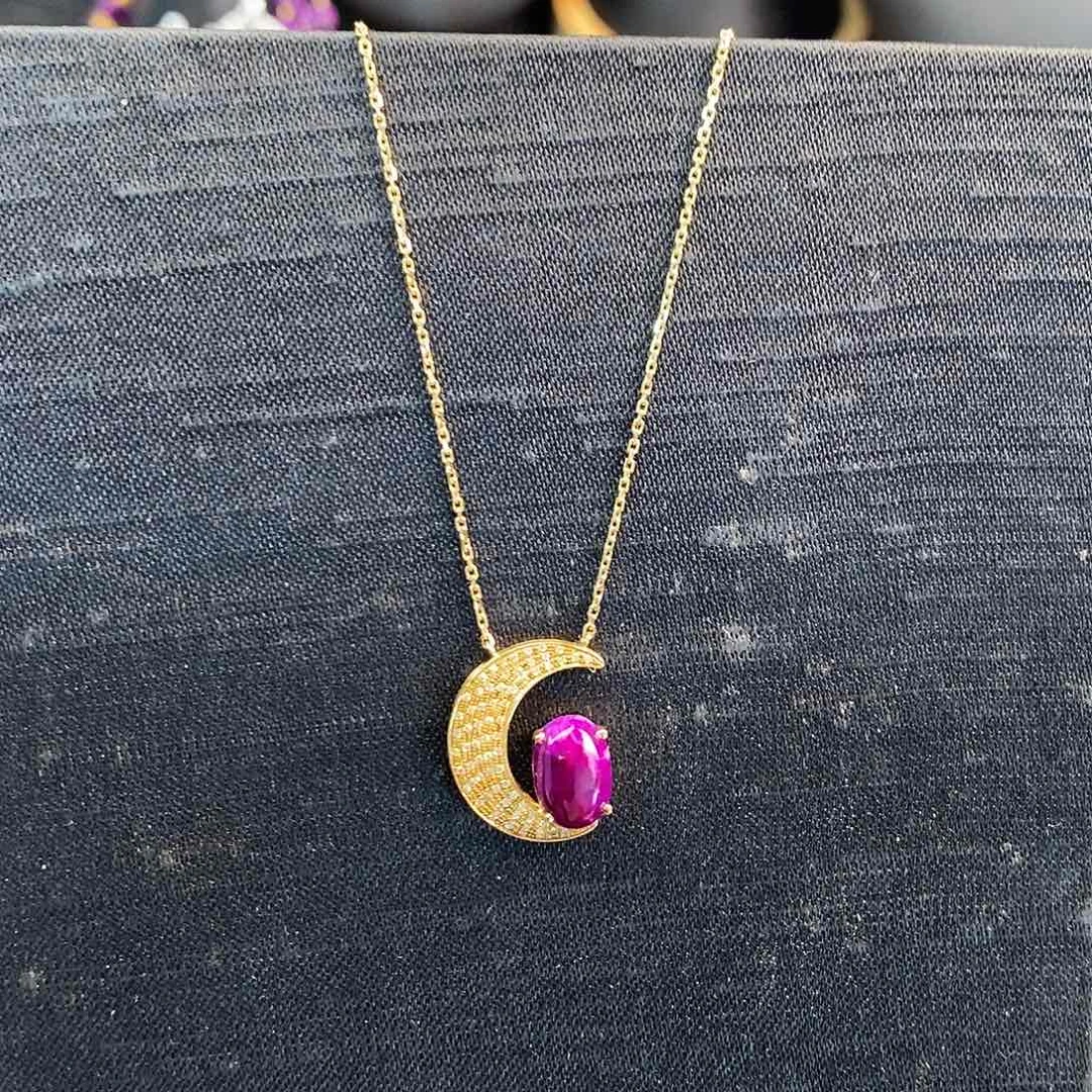 苏纪石（舒俱来）18K金镶嵌一体项链