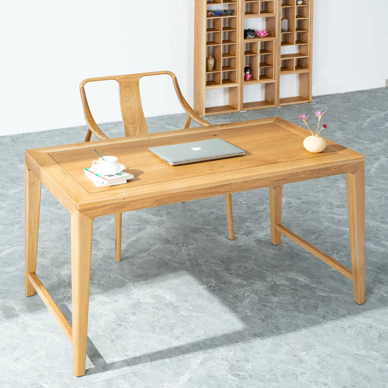 白橡木清风桌家用简约台式桌子书法桌实木榫卯茶桌