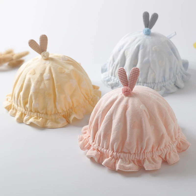 春秋新款超萌婴儿帽可爱女宝宝婴幼儿盆帽新生儿男纯棉胎帽子薄款