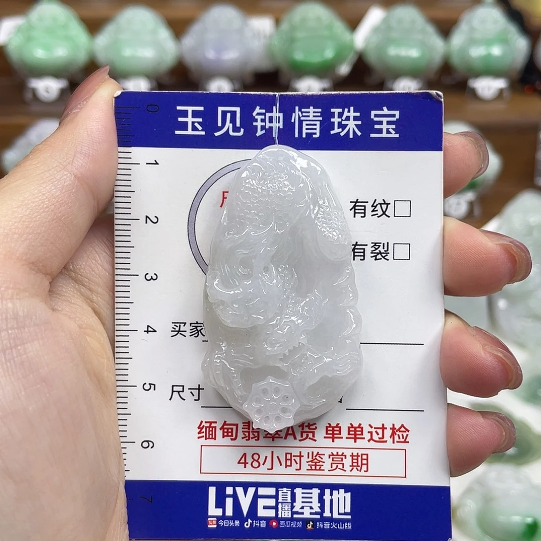 翡翠未镶嵌颈饰龙牌