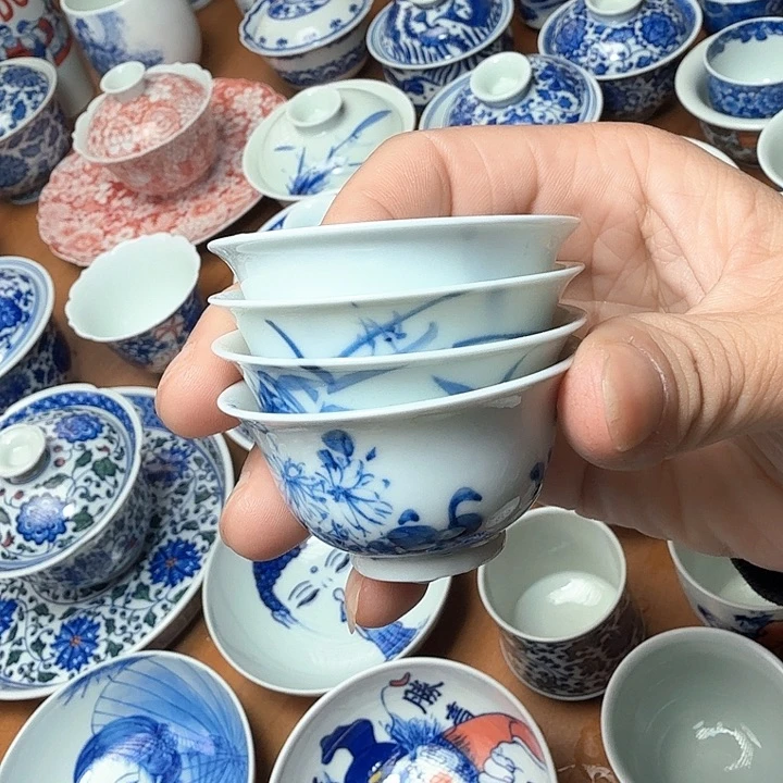 陶手绘梅兰竹菊（4个）