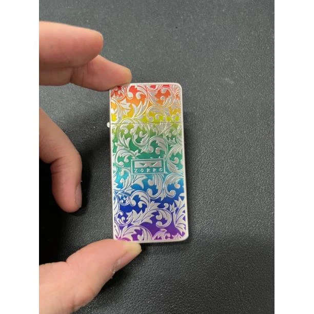 高端煤油打火机二代包银彩虹唐草ZC5-003