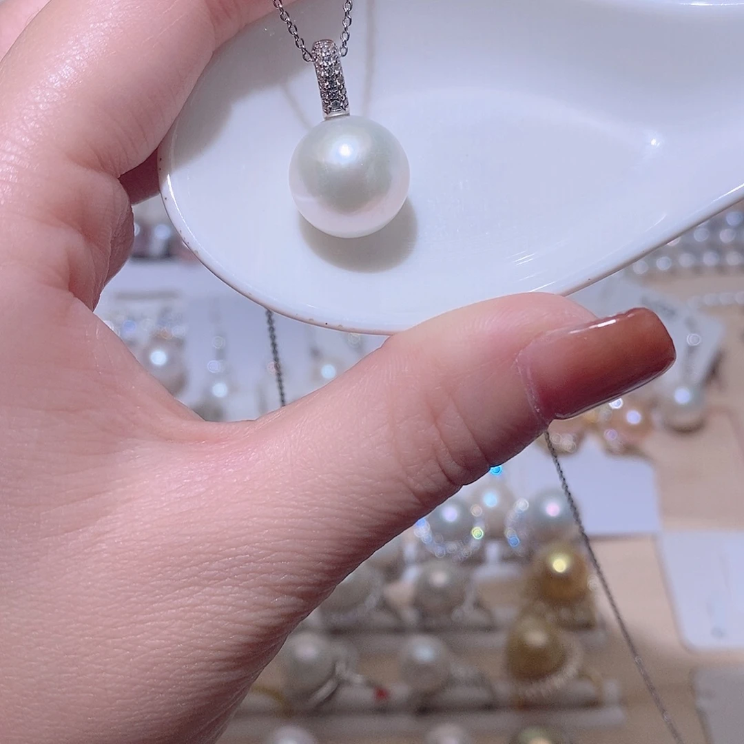 吊坠(赠链)银S925镶嵌淡水珍珠w