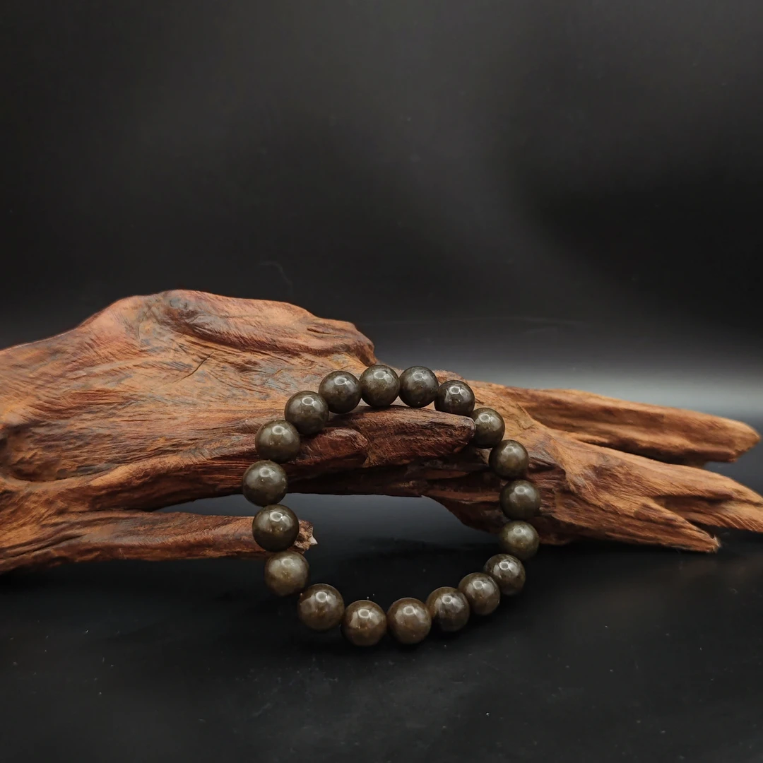 Z和田玉且末糖圆珠手串（0724）10