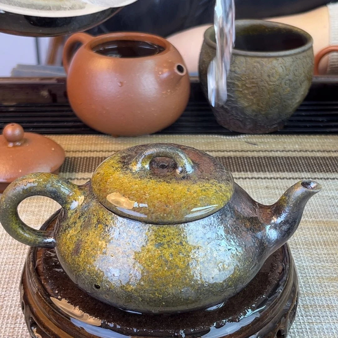 紫砂茶壶底槽清柴烧200cc