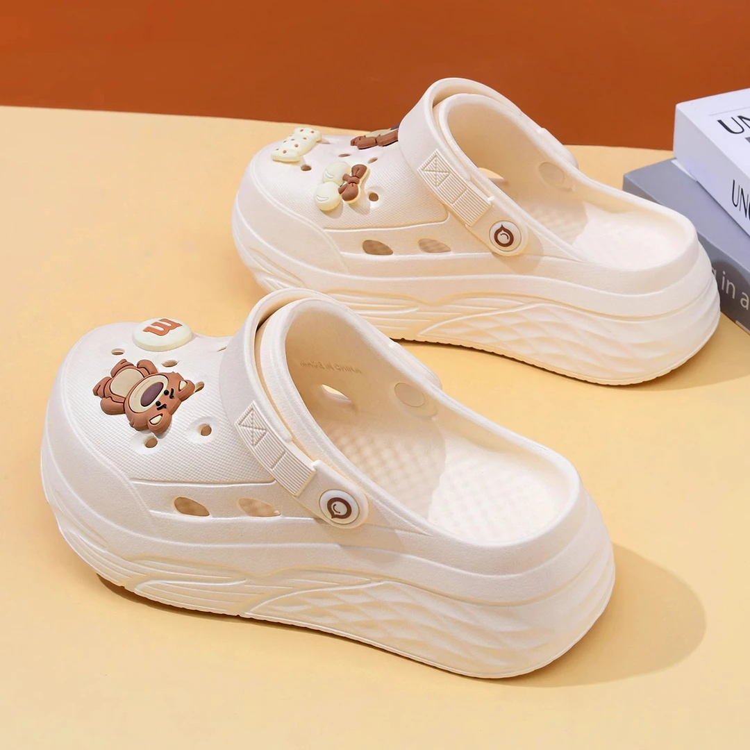 厚底洞洞鞋女增高踩屎感泡泡鞋女防滑包头拖外穿ins潮网红凉拖鞋