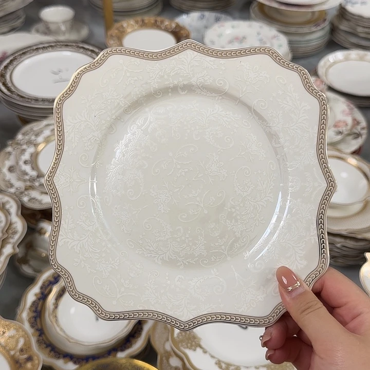 瓷7.5英寸法式平盘4个