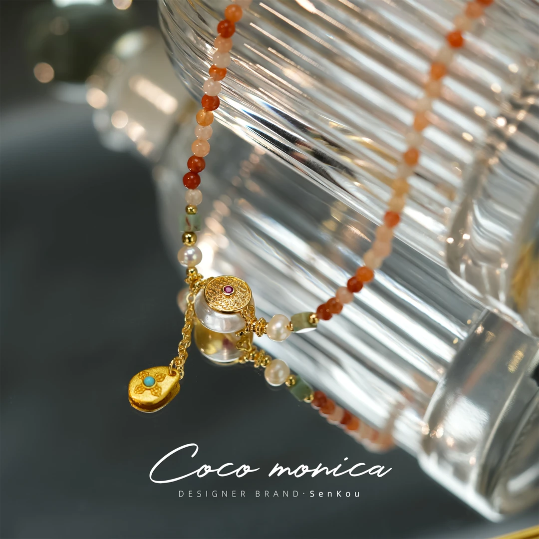 【小霞珠宝】手工气质轻奢百搭复古彩色设计师镶嵌 WE539