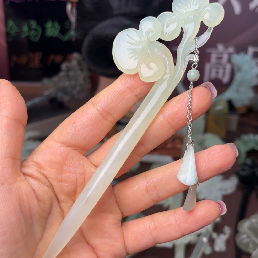 蛇纹石玉合金发饰