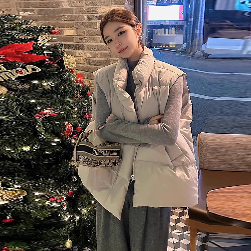 高级感加厚立领棉短马甲外套女2026秋冬新款时尚保暖百搭坎肩