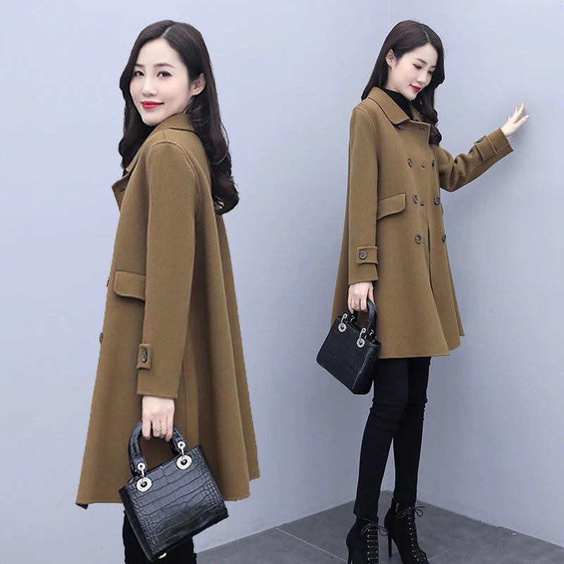 时尚女装毛呢外套冬季新款斗篷式大衣显瘦气质百搭长款外套