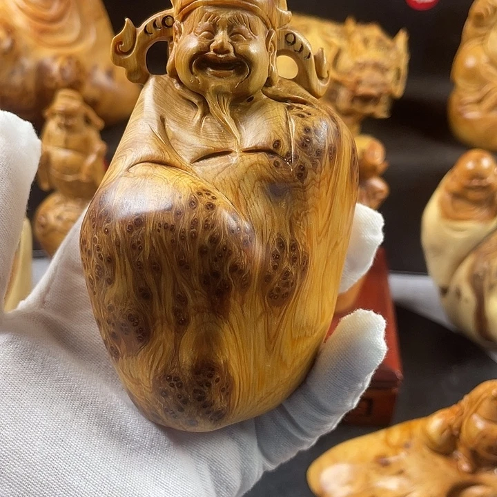 柏木（崖柏）财神手把件