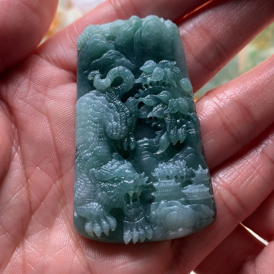 定制翡翠未镶嵌虎啸山河