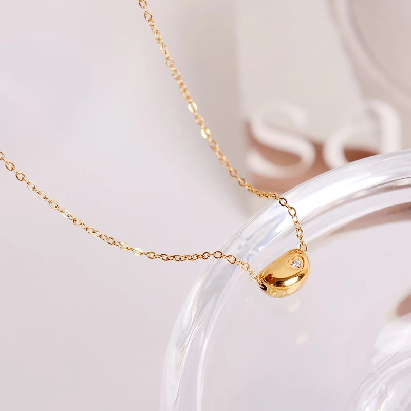 钛钢项链 小豆豆项链女精致小巧相思豆锁骨链百搭轻奢高级感配饰