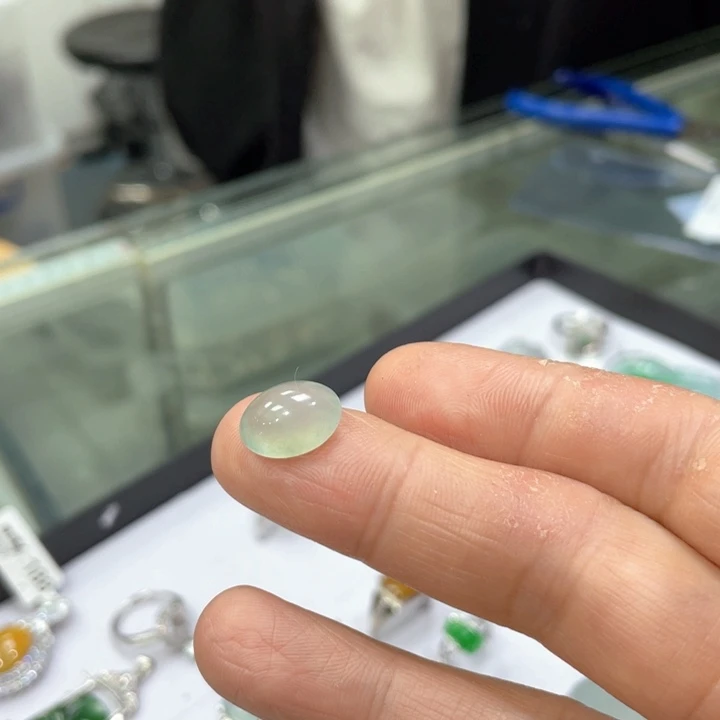 翡翠戒指银S925镀金镶嵌婧*