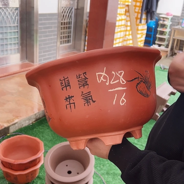 紫砂八***色紫砂花盆花盆