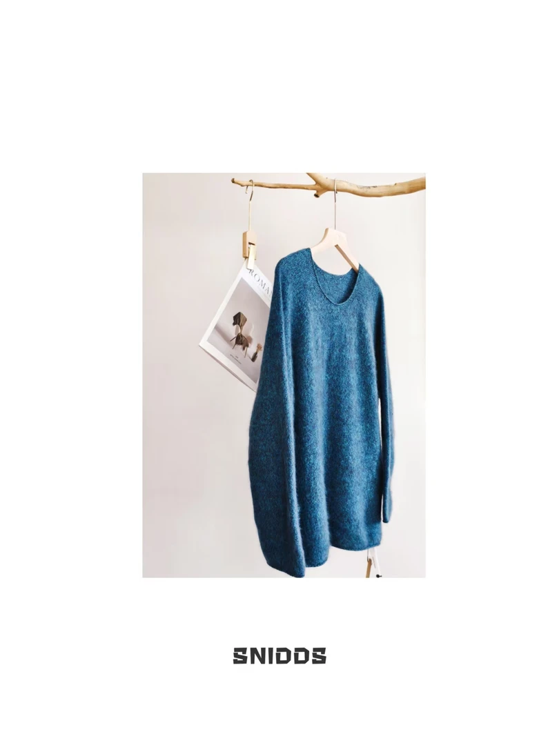 11/25  女士秋冬氛围感  蓝眼泪雪绒衫 定制花纱羊绒混纺针织衫