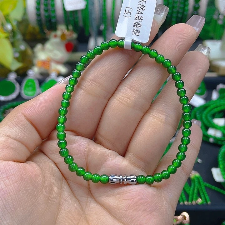 翡翠手链未镶嵌圆珠手串4