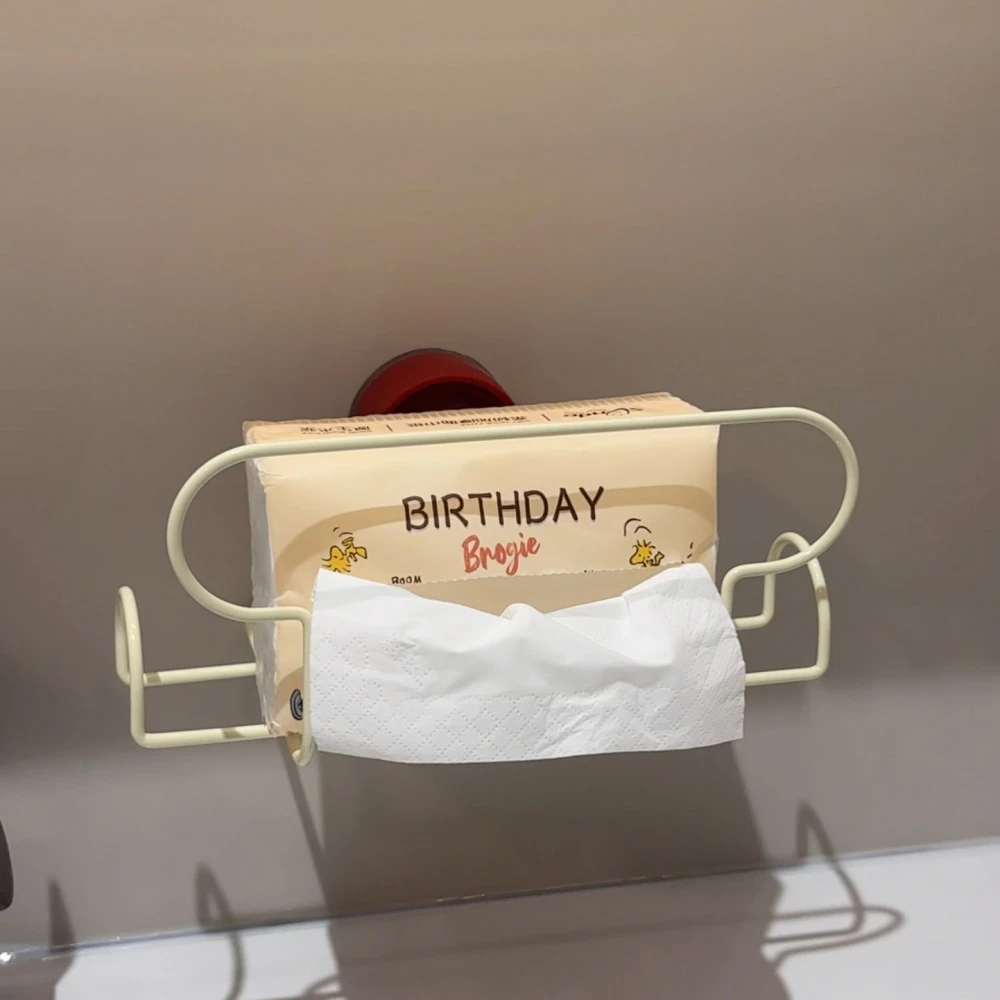 Mu Mu 免打孔抽纸巾盒湿厕纸洗脸巾收纳盒吸盘铁艺纸巾架厨房湿巾