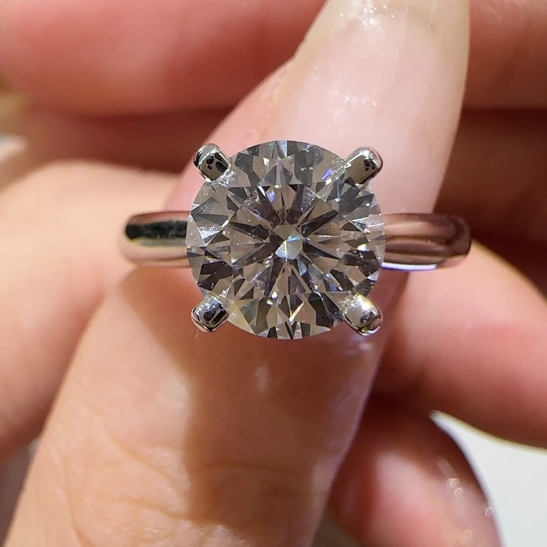 实验室培育钻石铂Pt950镶嵌1895四爪1.5卡11/12圈孤品