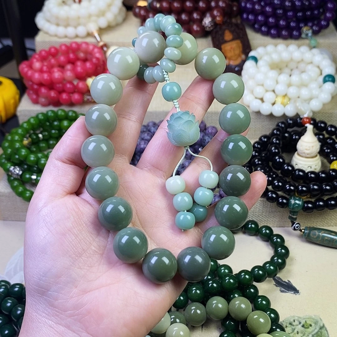 海***海白玉菩提吊坠菩提根