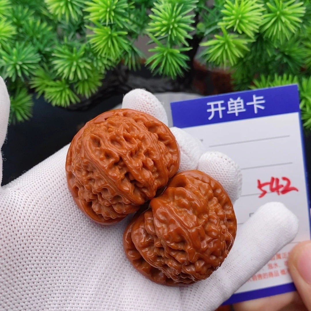 文玩核桃把件40球白542