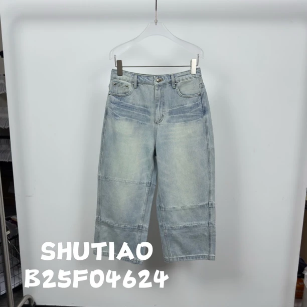 【SHUTIAO】2025夏季：新款小众设计款牛仔裤B25F04624