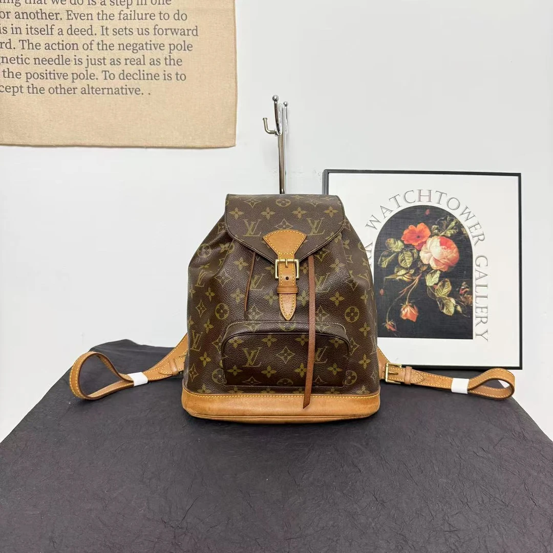 95新 LouisVuitton/路易威登 lv老花双肩包/肯豆同款斜挎包双肩背