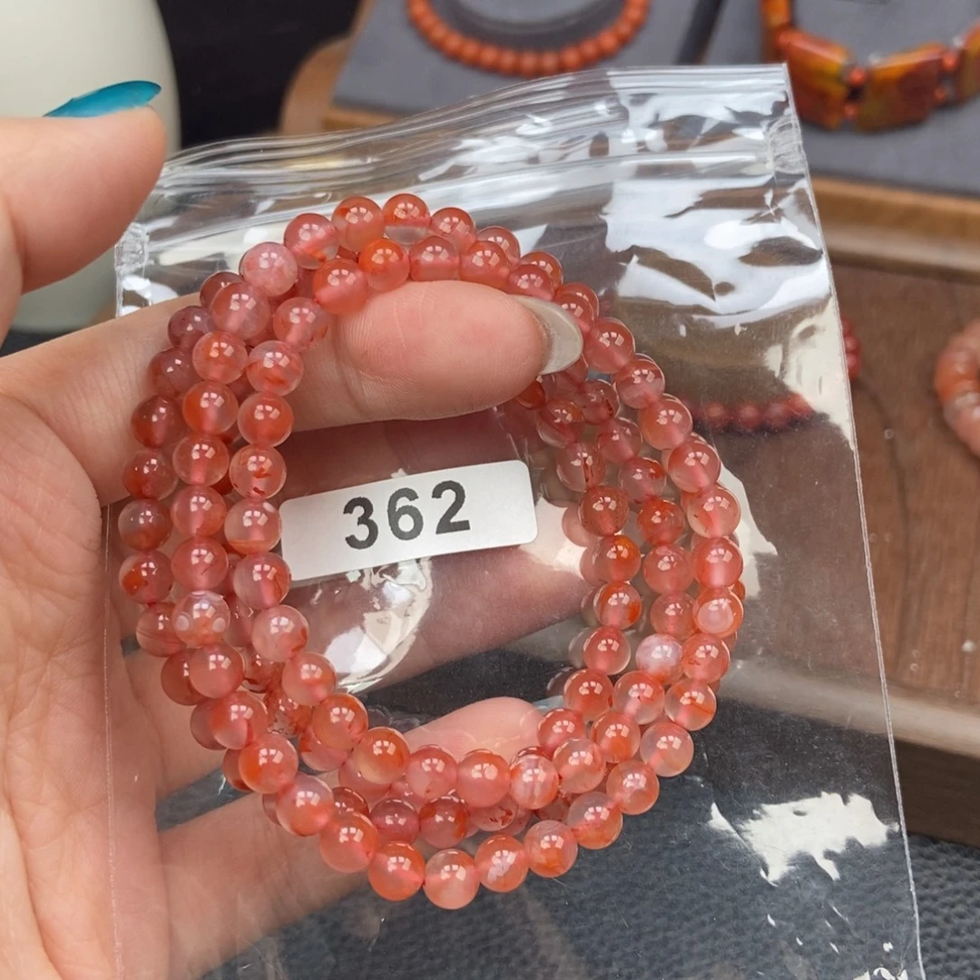 南红玛瑙未镶嵌手链卡5.6
