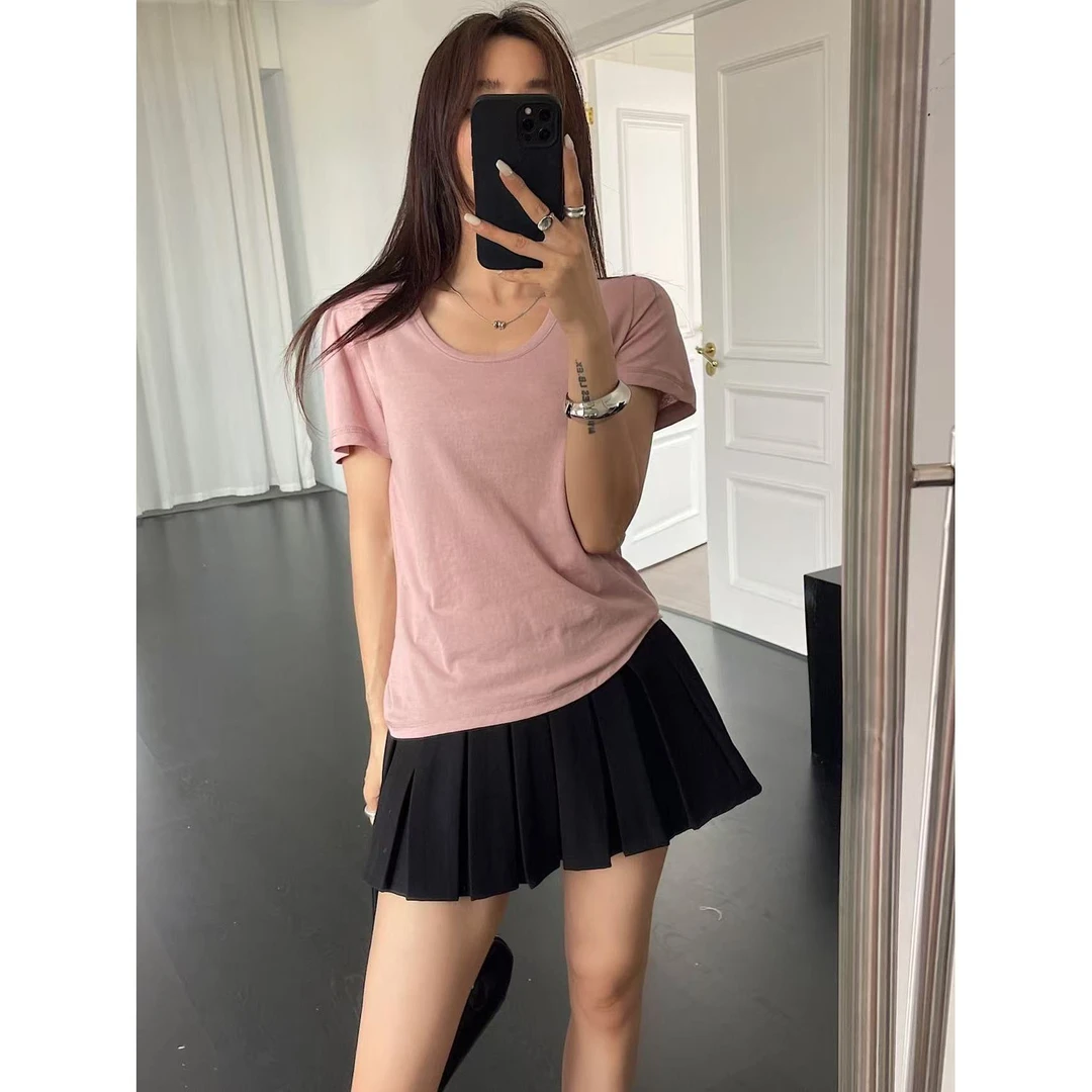 【福利】闰熙4-显瘦U领短袖T#5236