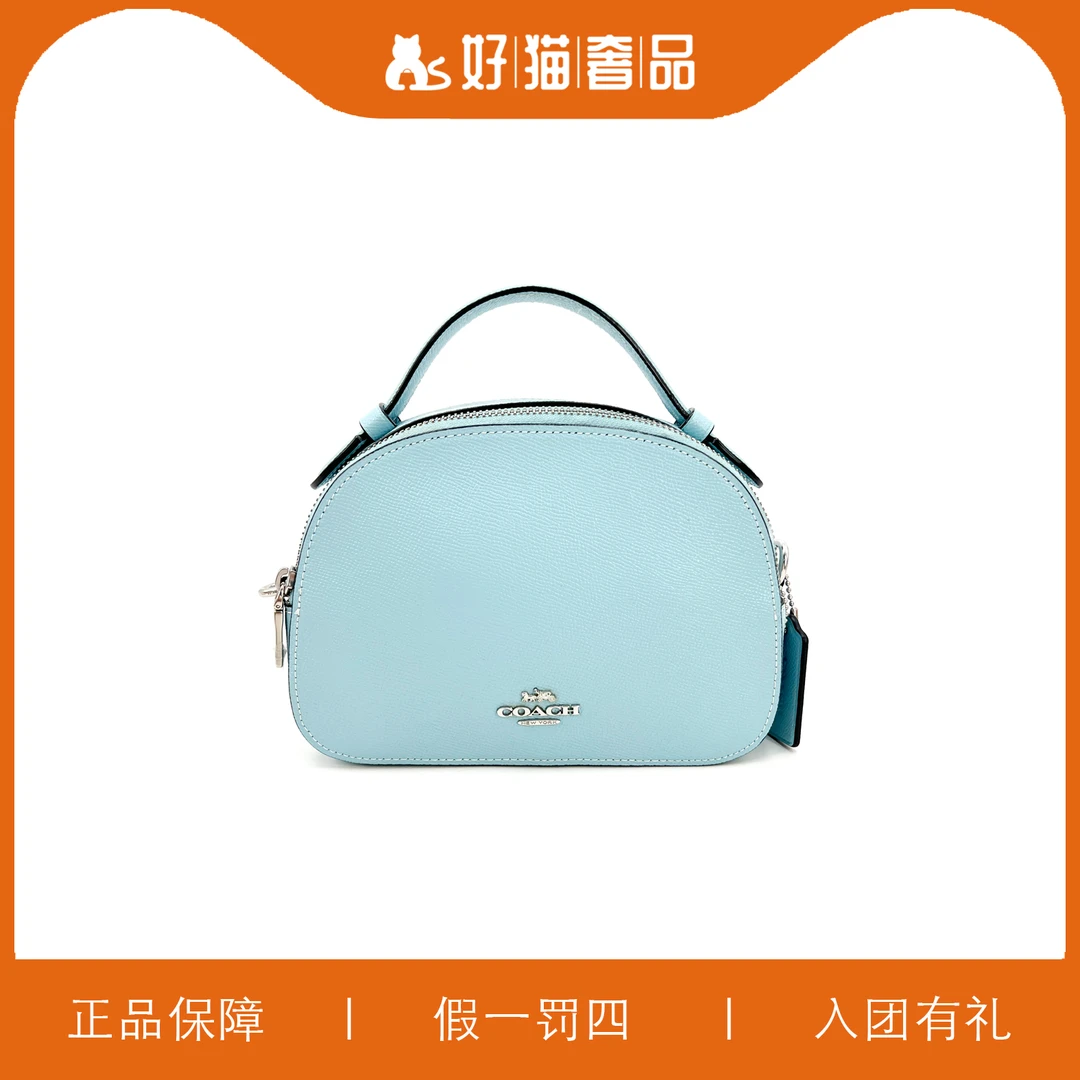 95新 COACH/蔻驰 蔻驰淡蓝色馒头包/X2841/21X15X7